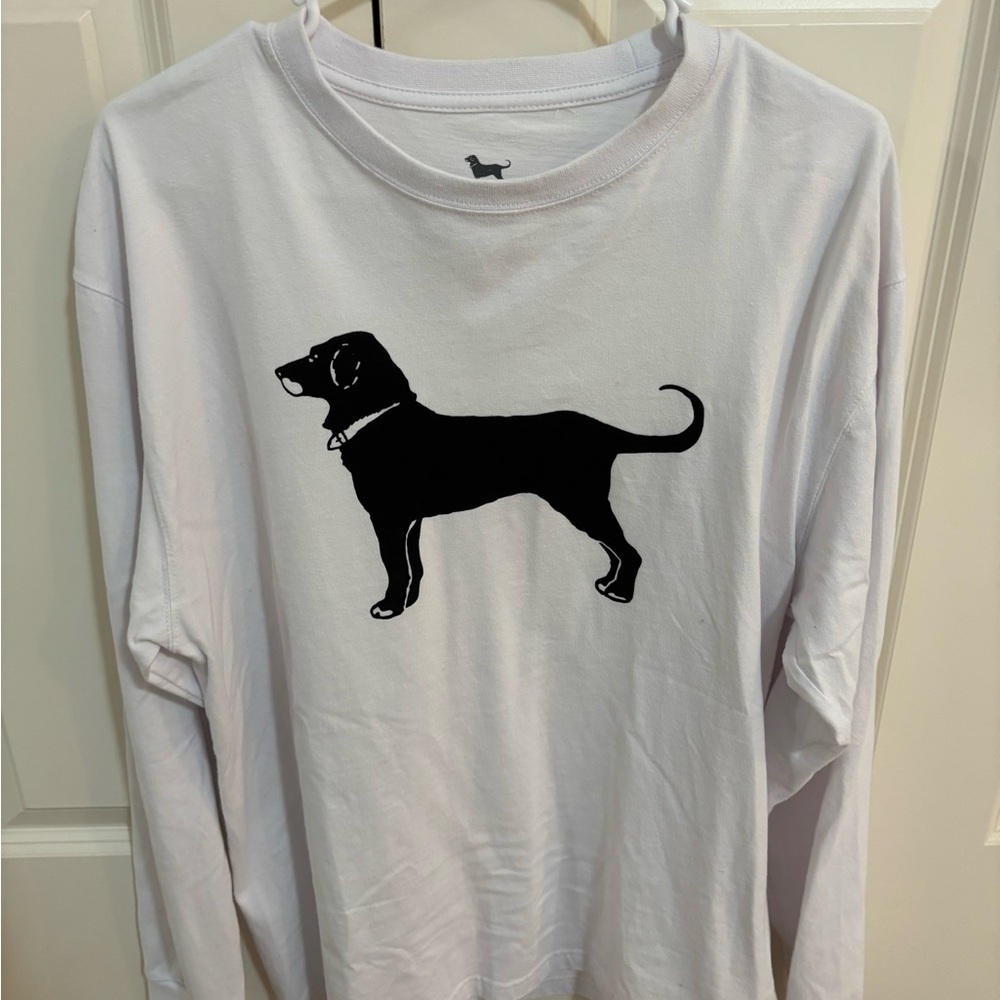 The Black Dog White Long Sleeve Shirt with Black Silhouette